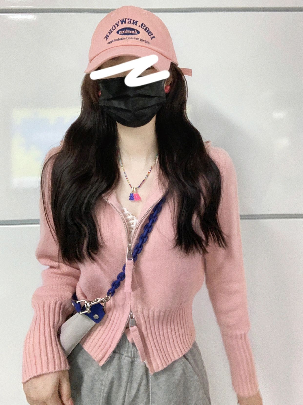 2023年新款慵懶溫柔風軟糯短款粉色毛衣外套女秋冬季加厚針織開衫
