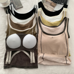 Shot~ Autumn/Winter Simple Print Fleece Thick Close-fitting Inner Wear with Breast Pads Warm Backless Top Base Shirt for Women