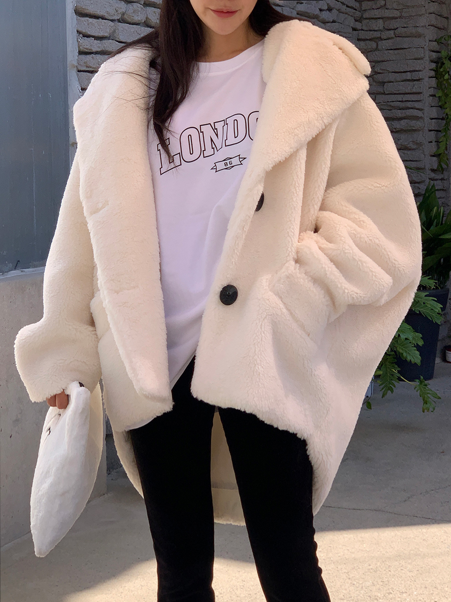 Loose plush warm jacket
