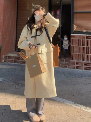 Small woolen coat for women  new autumn and winter high-end Korean style gentle mid-length coat