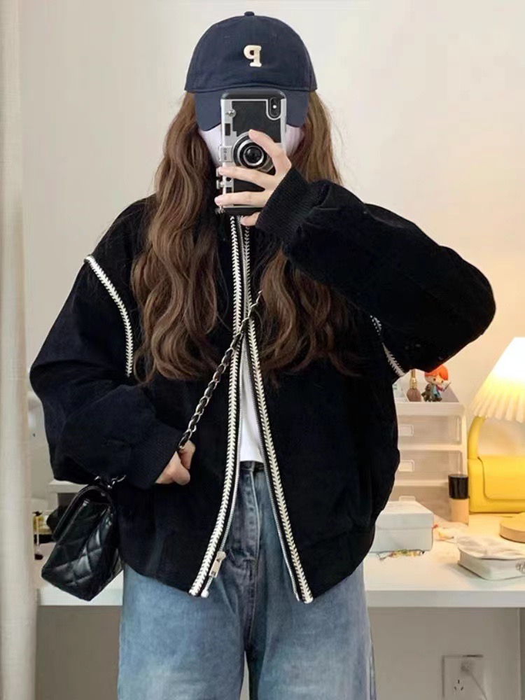 Xiaoxiangfeng jacket women's autumn and winter 2023 new chic baseball uniform thin jacket cold and high-end sense