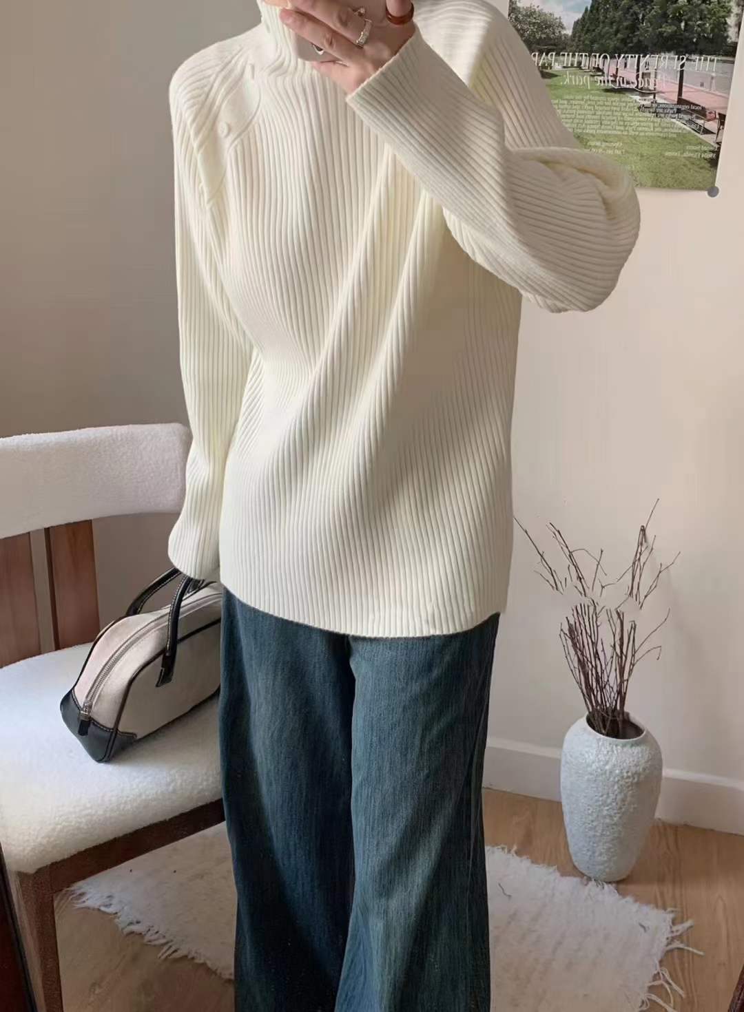 上衣半高領時尚款簡約百搭