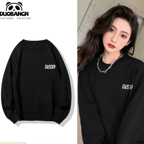 Harajuku BF thickened velvet pullover round neck sweatshirt for female students salt loose top autumn and winter coat lazy style