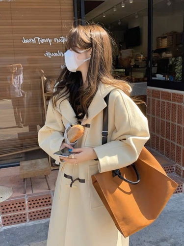 Small woolen coat for women  new autumn and winter high-end Korean style gentle mid-length coat