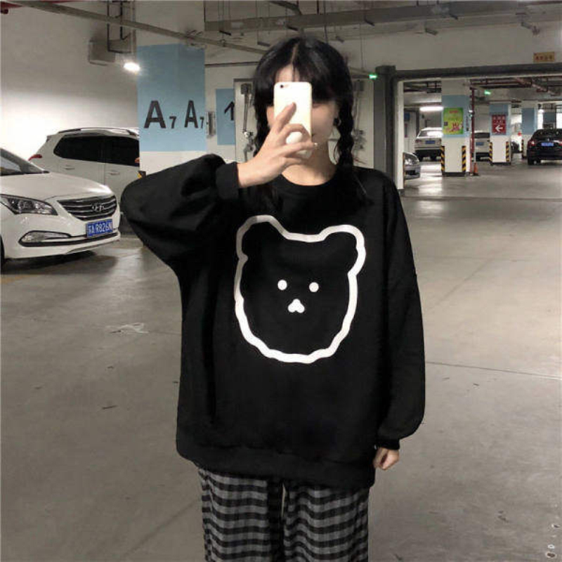 官圖  加絨250g / 大衛衣圓領秋冬款衛衣女加絨
