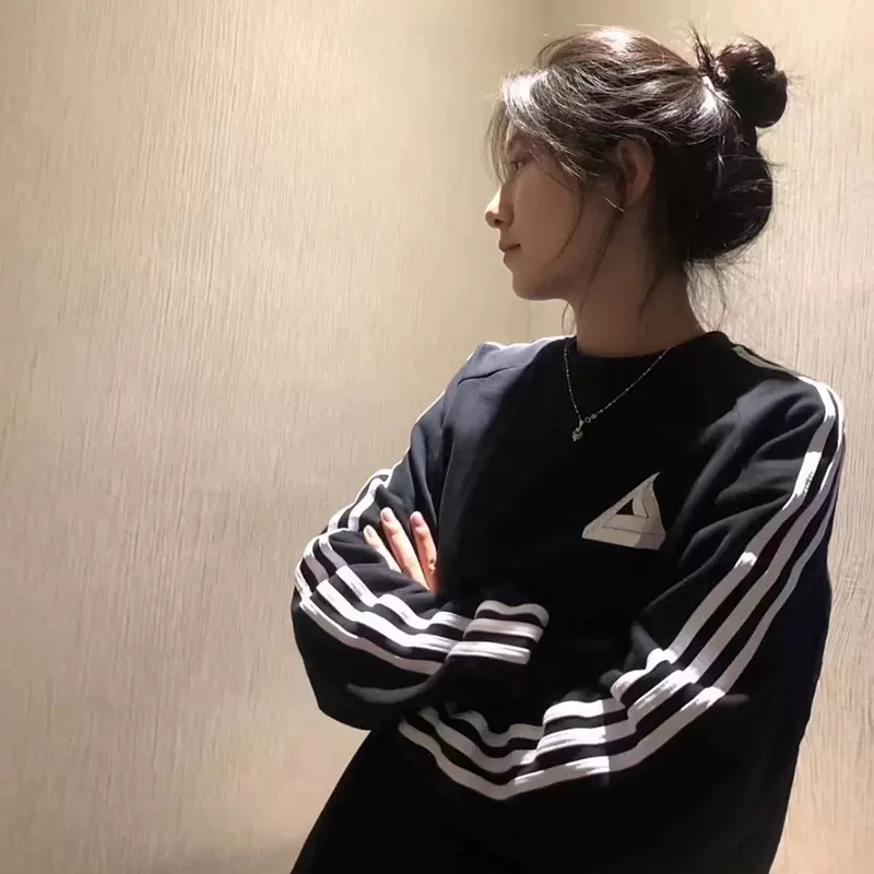 後包領不起球配棉螺口 仿棉華棉複合310剋薄款衛衣女圓領印花