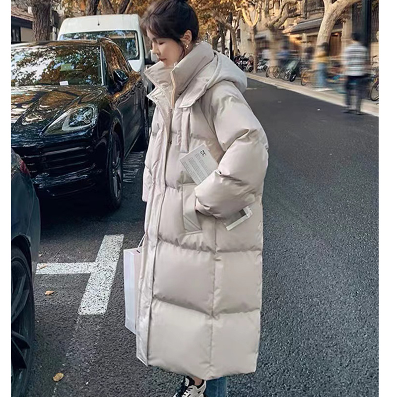 加厚棉服女韓版寬鬆長款過膝羽絨服麵包服2023新款冬季外套bf棉衣
