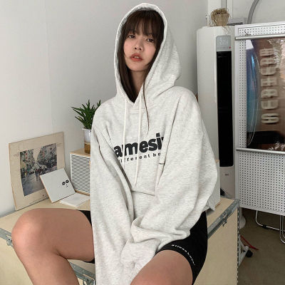 Autumn and winter velvet sweatshirt for women Korean style trendy student loose lazy style long-sleeved ins thickened top hooded jacket cec