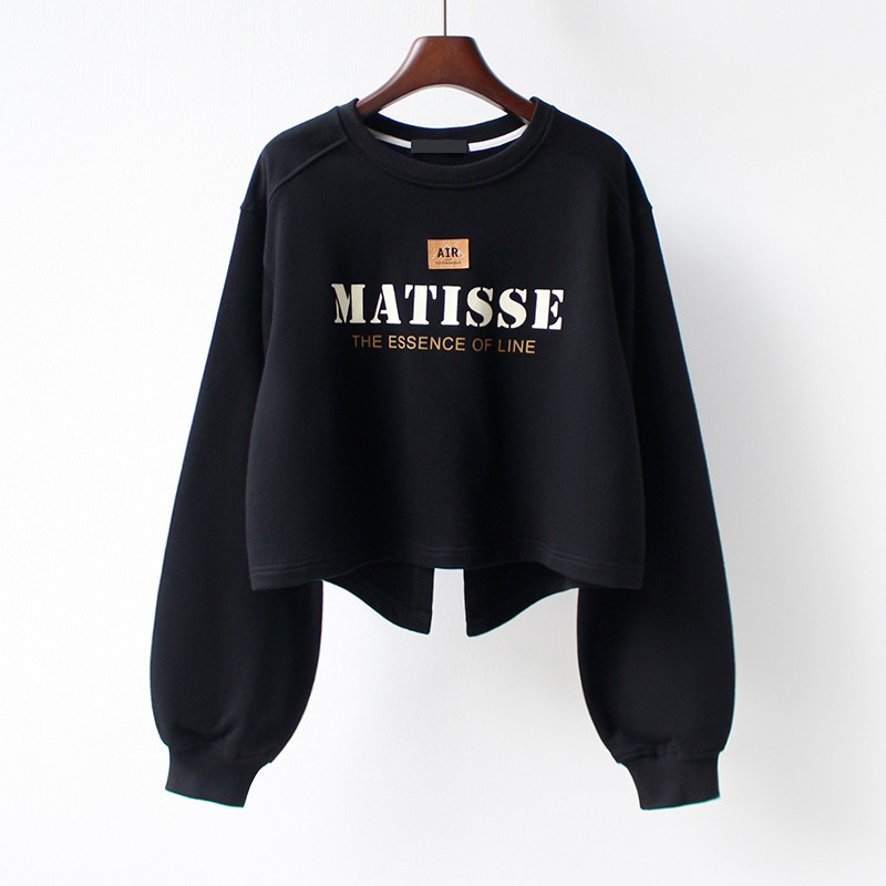 Autumn pullover printed thin sweatshirt women's top