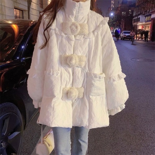 棉服#新款冬季设计感小众羽绒棉服女冬棉袄外套加厚宽松白色棉衣