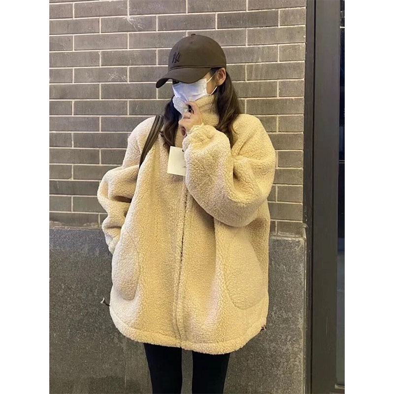 300克仿羊羔絨羊羔毛外套女新款毛絨冬季加厚百搭上衣潮