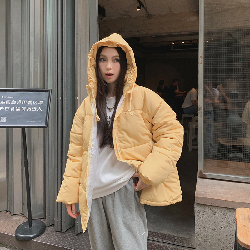 實拍  冬季韓系棉衣新款麵包服設計感棉服加厚棉襖連帽外套ins
