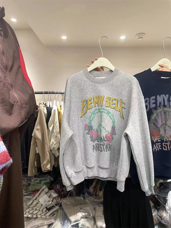 十三行女裝新款秋冬韓版百搭圓領長袖字母印花顯瘦上衣氣質衛衣