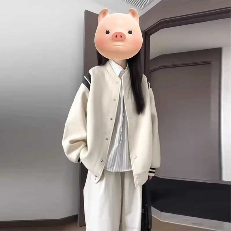American white baseball uniform women's jacket autumn 2023 new high-end casual top spring autumn winter