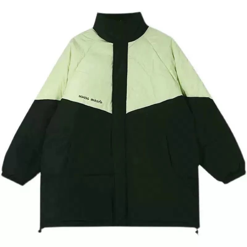 棉服#2023冬季羽絨服女ins港風原宿寬鬆顯瘦設計感拼接撞色外套潮