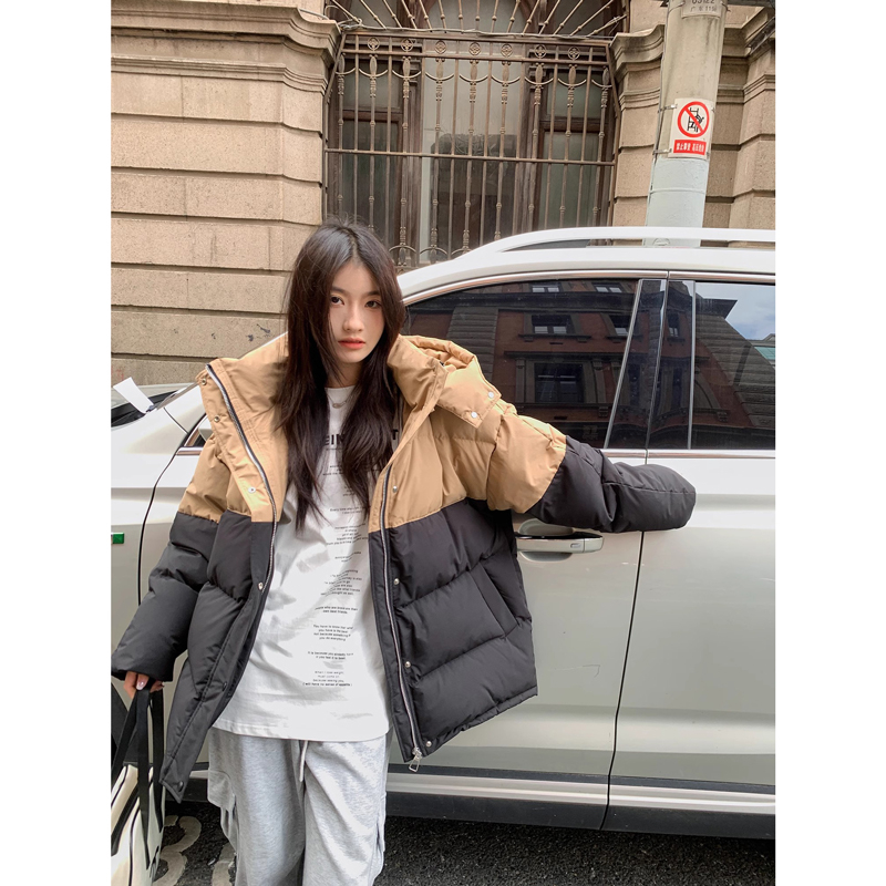 冬季2023新款寬鬆加厚派克服女鹽系chic小眾設計感慵懶風棉服外套