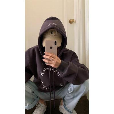 Autumn and winter velvet sweatshirt for women Korean style trendy student loose lazy style long-sleeved ins thickened top hooded jacket cec