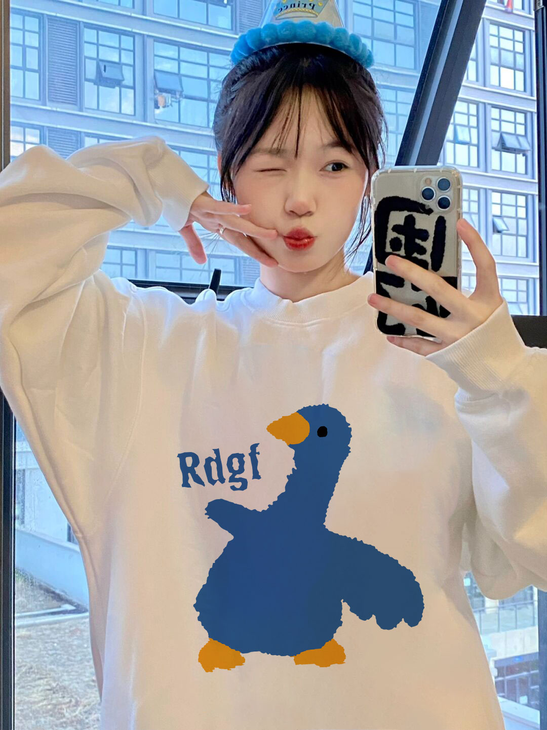 白色加絨加厚衛衣女秋冬2023新款小個子慵懶風寬鬆奶呼呼長袖上衣