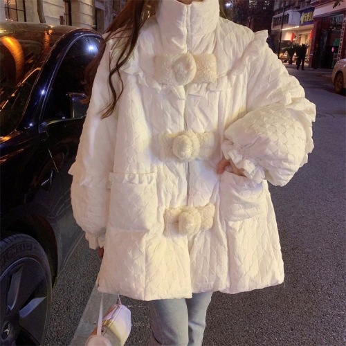 棉服#新款冬季设计感小众羽绒棉服女冬棉袄外套加厚宽松白色棉衣