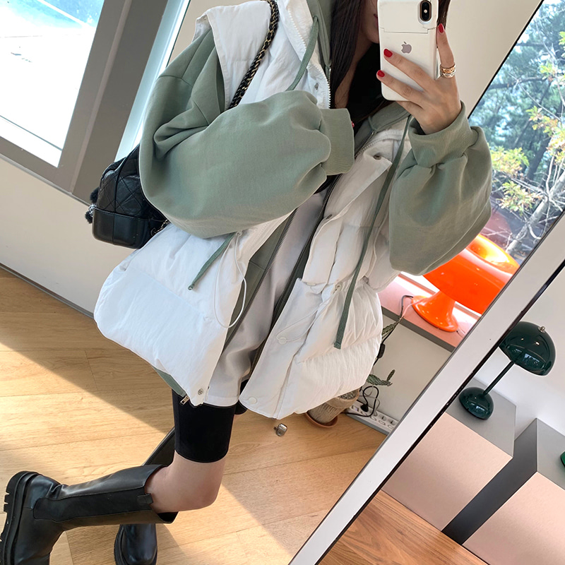 純色簡約立領棉馬甲棉服背心