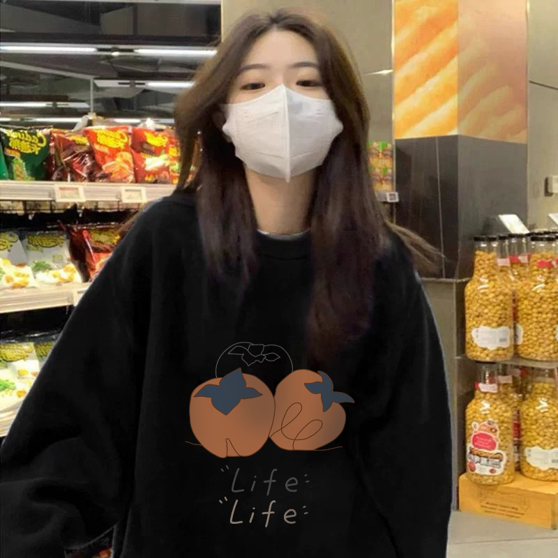 情侶裝潮流復古ins高街加絨加厚圓領衛衣小眾設計感寬鬆休閒秋冬
