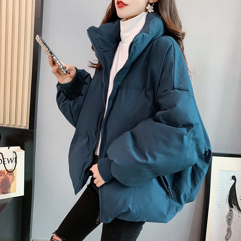 短款棉衣女小個子2023年冬季韓版立領羽絨棉服加厚寬鬆麵包服外套