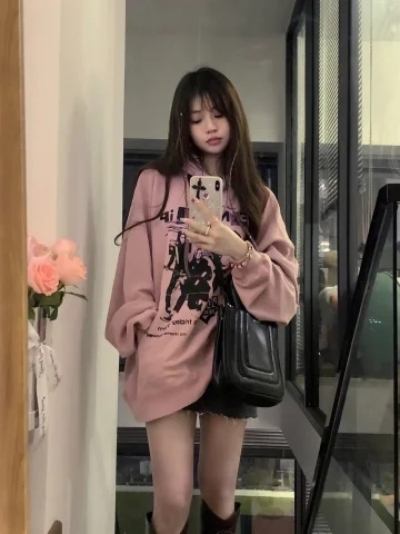 魚鱗8515薄款韓風chic連帽薄款衛衣女寬鬆慵懶設計感ins潮