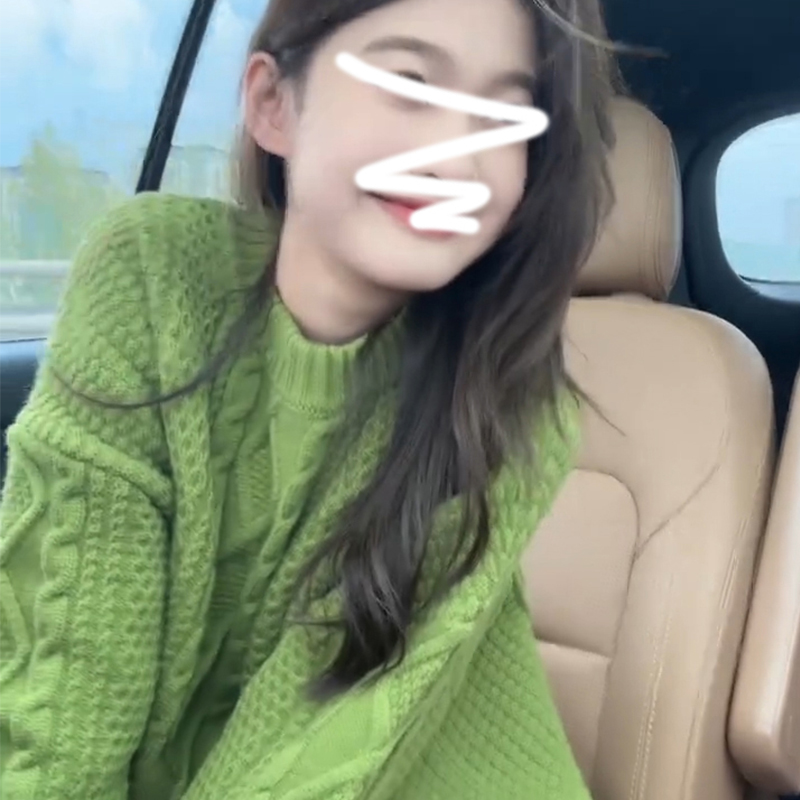 秋冬大碼新款綠色毛衣女韓系慵懶風復古高級感甜美麻花針織上