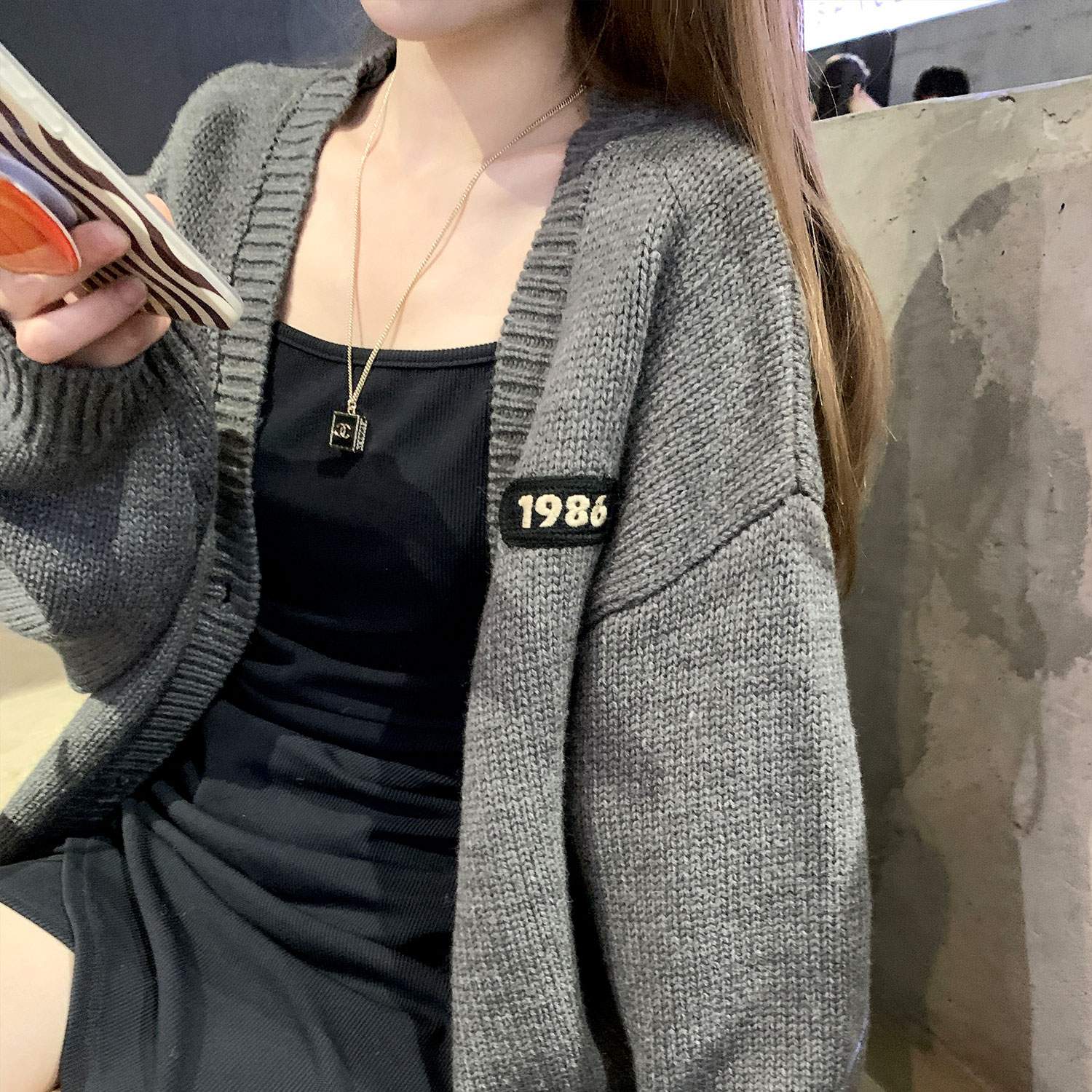 珍珍家寬鬆針織衫女2023新款早秋薄款設計感小眾休閒開衫毛線外套