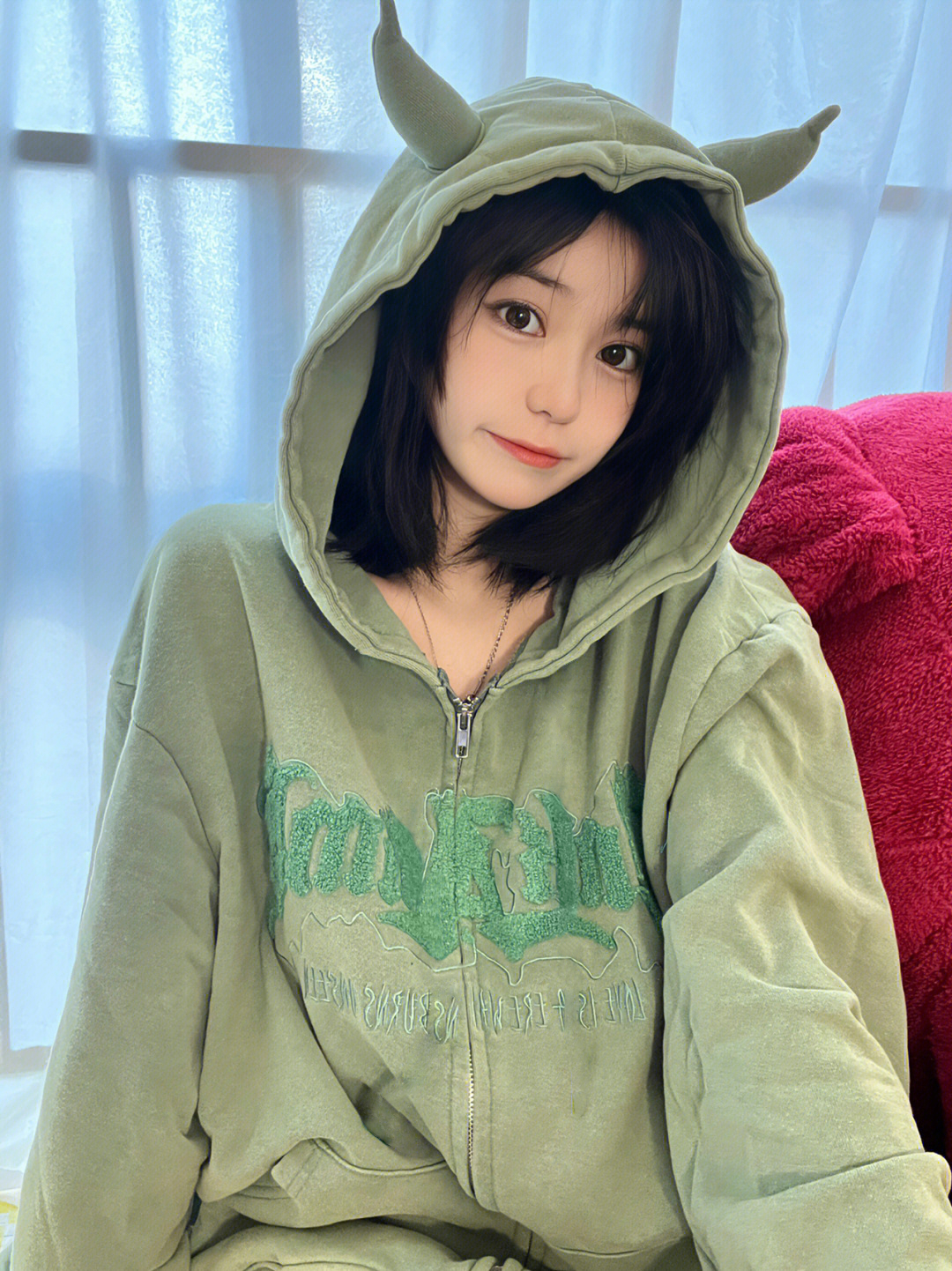 美式復古小惡魔字母連帽衛衣女秋季ins寬鬆設計感小眾百搭外套潮
