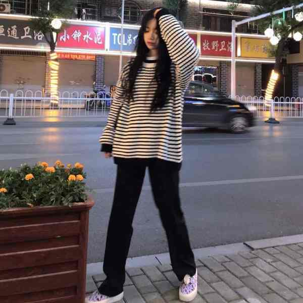 韓系小眾甜酷圓領毛衣女學生韓版寬鬆顯瘦學院風長袖針織衫外套潮