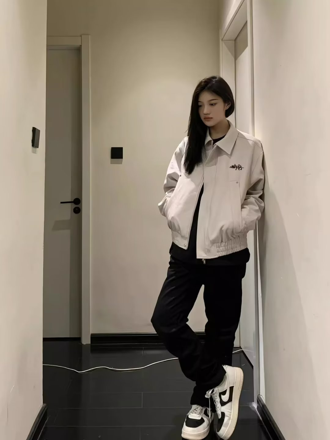 New autumn and winter American retro lapel loose casual baseball cotton jacket flight jacket short coat for women