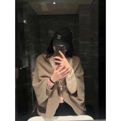 純羊毛披肩女多功能外披斗篷2023秋冬新款純色慵懶寬鬆開衫外套潮