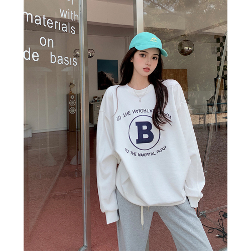 Official photo plus velvet 250g / David's round neck autumn and winter sweatshirt for women plus velvet