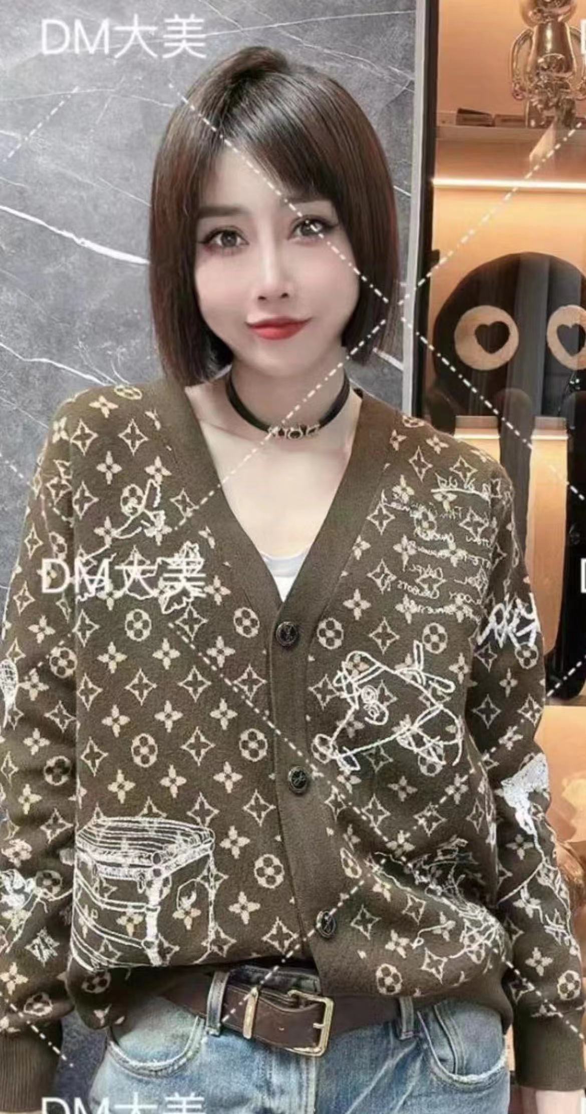 輕奢提花針織開衫女秋冬百搭長袖上衣外穿2023新款設計師毛衣外套