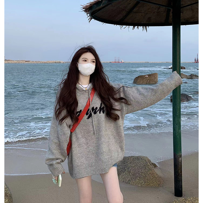 秋季新款港味洋氣小個子俏皮少女感寬鬆針織衫