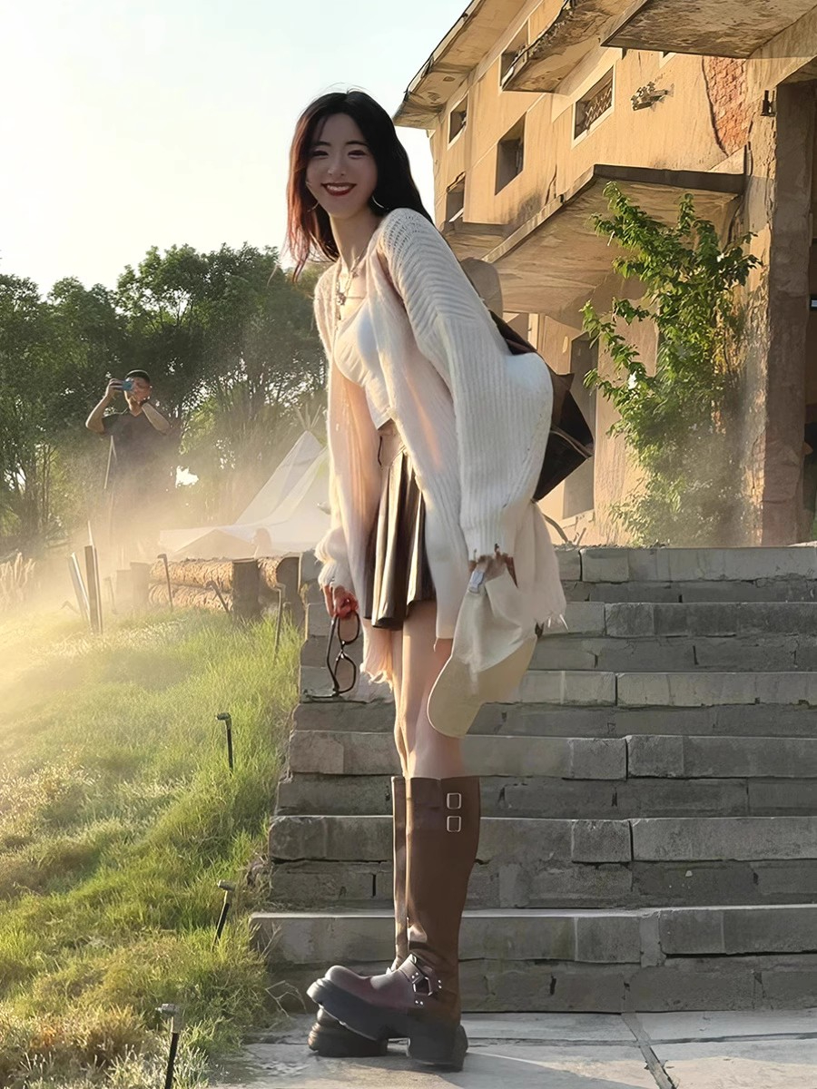 韓版寬鬆慵懶風毛衣外套女秋季設計感下擺不規則休閒針織開衫上衣