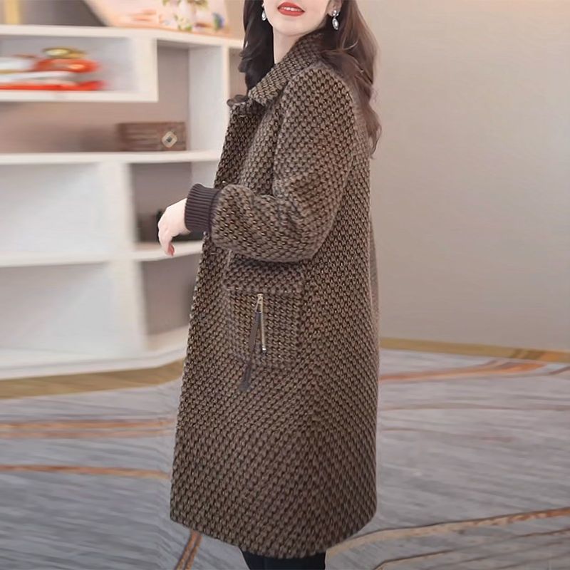 胖妹妹毛呢外套潮中長款秋冬款200斤小個子大碼洋氣顯瘦毛呢外套