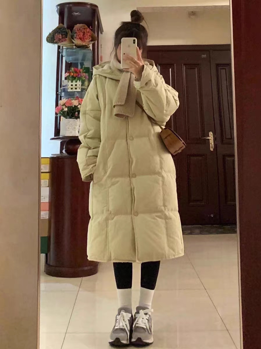 Korean style hooded 2023 winter new down jacket women's mid-length fashionable thickened bread coat cotton coat