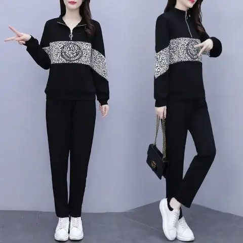 胖妹妹顯瘦炸街時尚套裝秋季大碼女裝韓版寬鬆氣質減齡兩件套