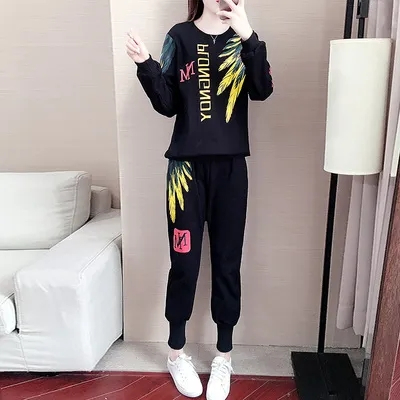 運動套裝女潮牌時尚新款嘻哈韓版港味休閒運動服兩件套