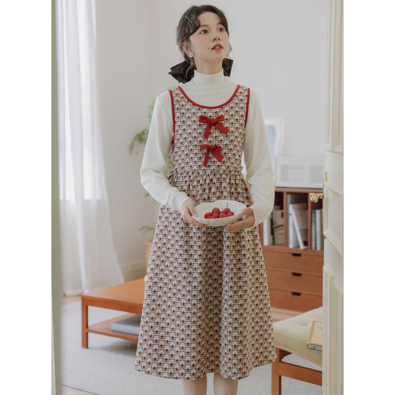只是裙子不低於119實拍學院風甜美少女感碎花背心裙