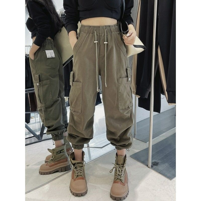 American overalls for women in autumn 2023 new high-waisted slim casual casual versatile sports pants