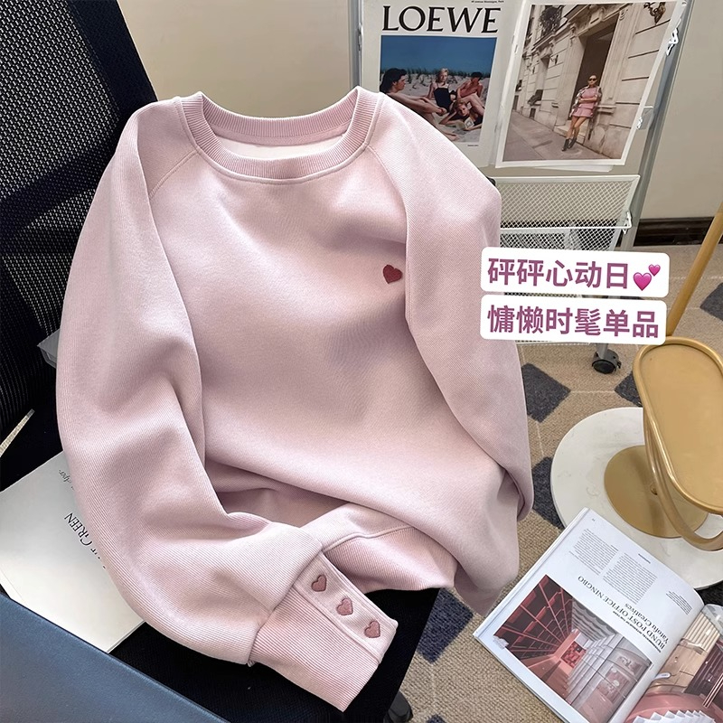 原版做工簡約時尚套頭衛衣女2023春秋新款情侶寬鬆休閒運動上衣