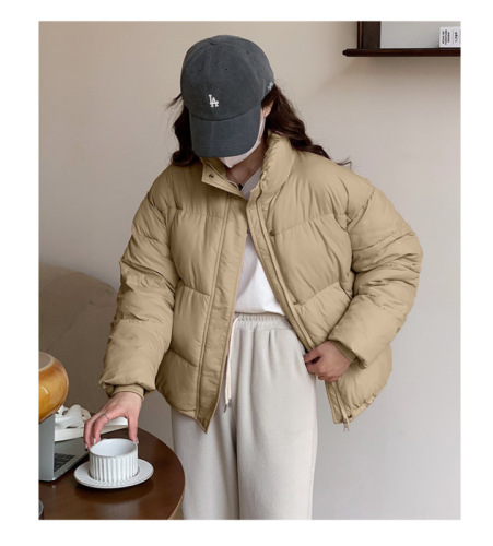 Short down cotton jacket for small women  winter new Korean version versatile thickened loose bread jacket