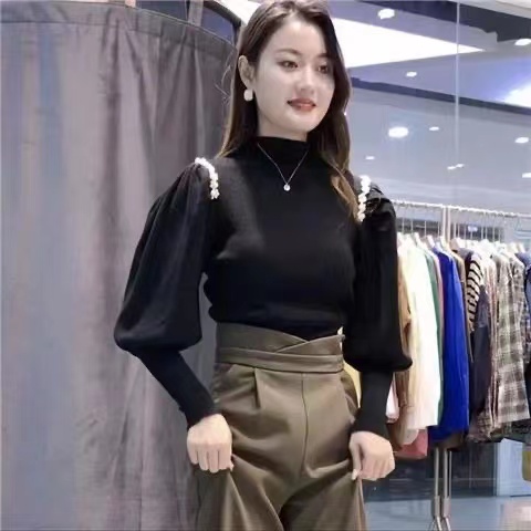 2023年新款高級感內搭打底衫氣質優雅別致小衫洋氣秋冬針織毛衣女