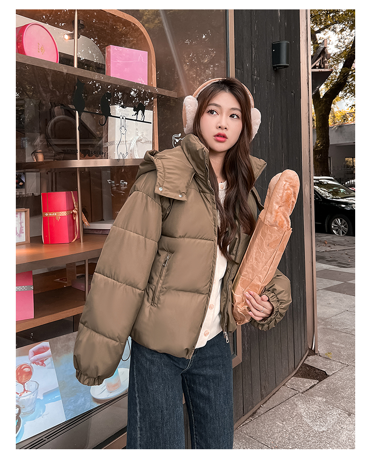 實拍棉服女2023年ins設計感麵包服港風小眾短款棉衣寬鬆外套