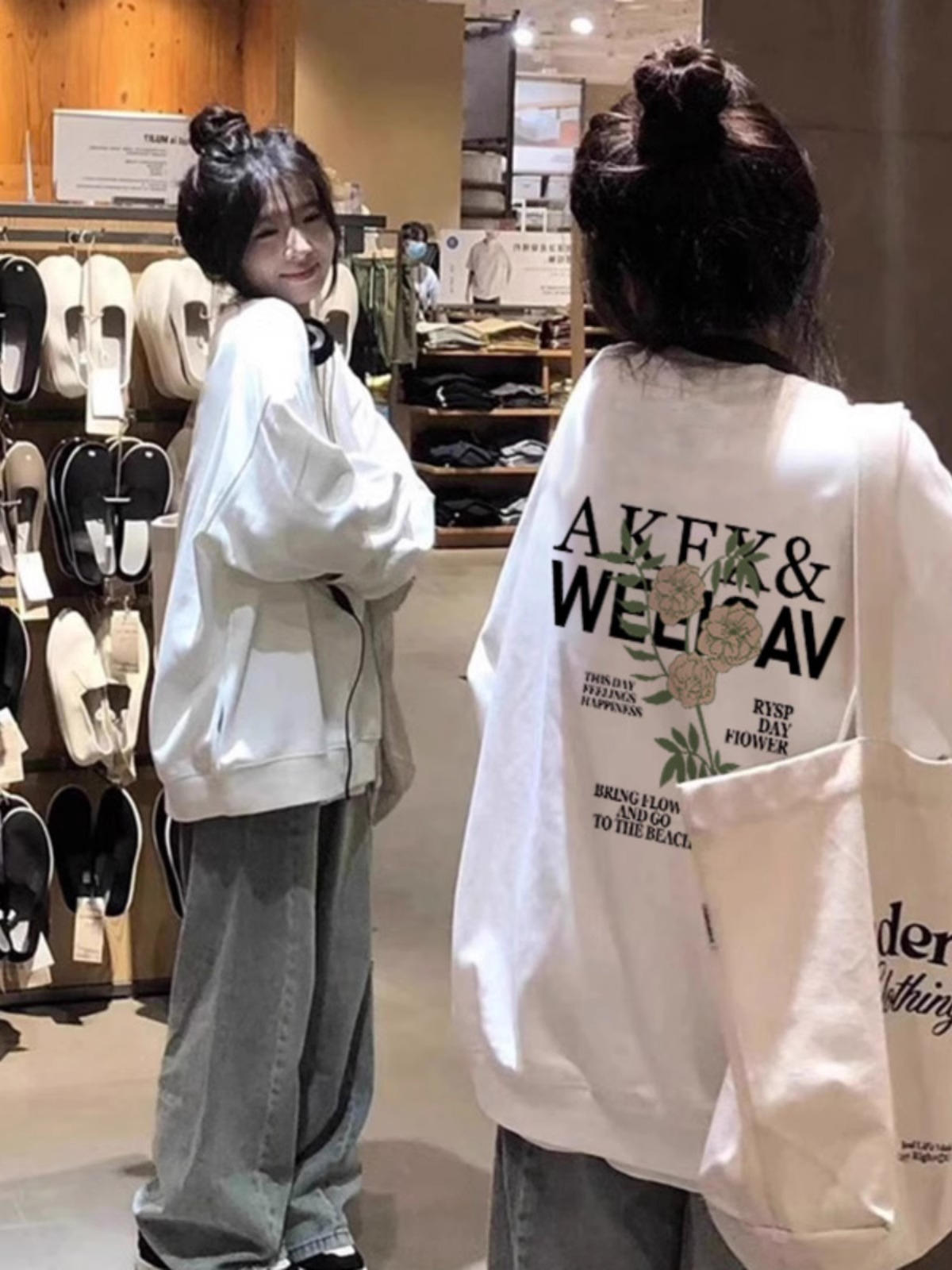 防棉華棉複合牛奶絲300克/銀狐絨400克圓領衛衣女