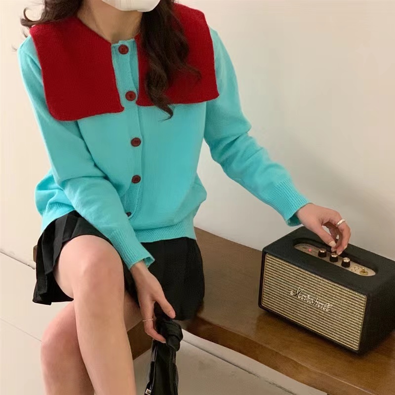 Leathercat針織開衫女2023早秋新款設計感小眾寬鬆百搭小個子上衣