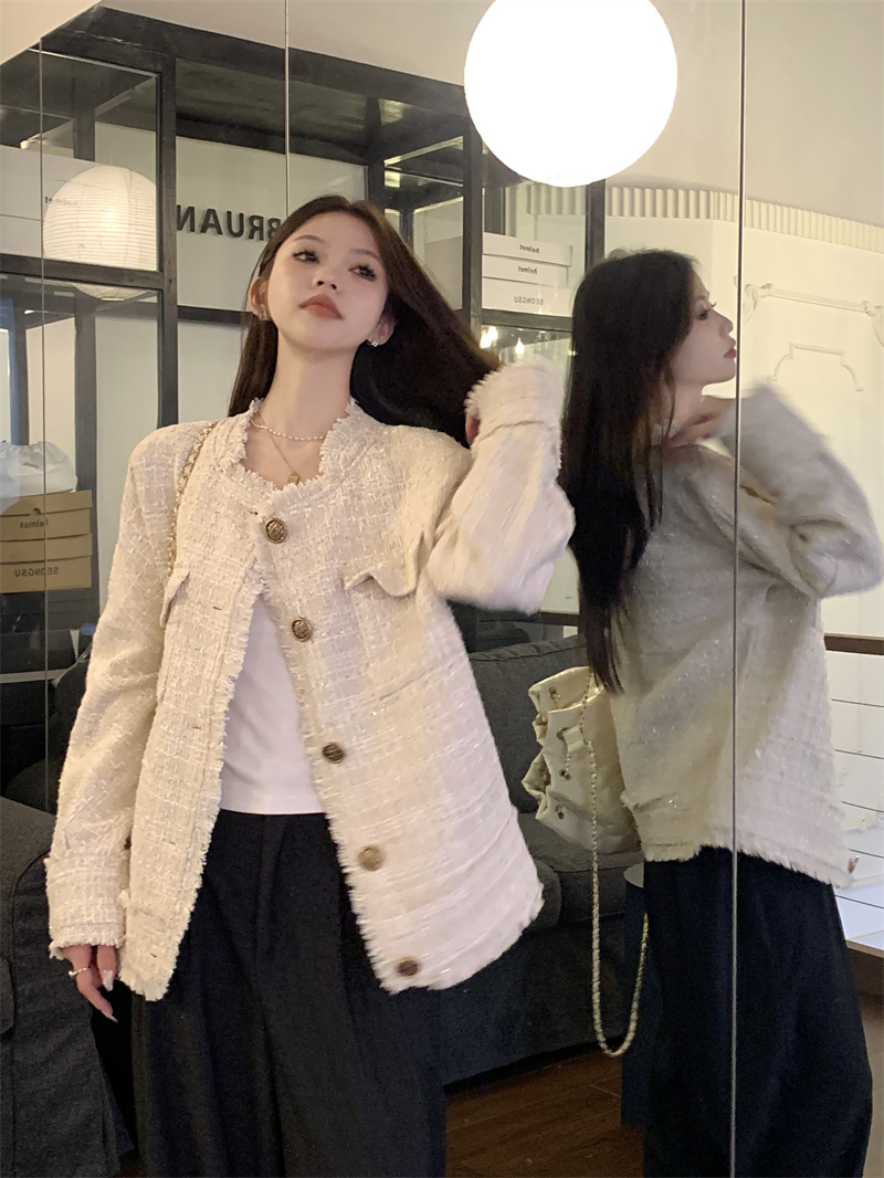 實拍~小香風外套女加厚夾棉小個子法式氣質名媛高級感上衣